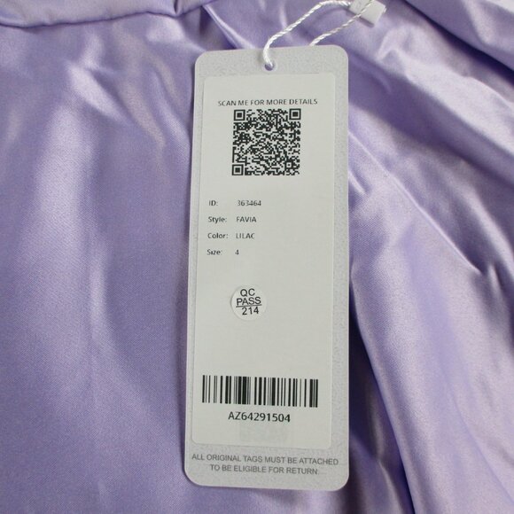 Azazie Favia Lilac A Line Dress Girls 4 Off the Shoulder Matte Satin Flower Girl - Picture 4 of 9